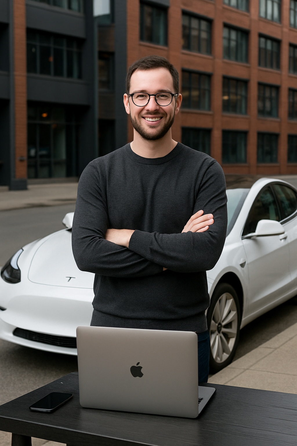 Mann mit Macbook